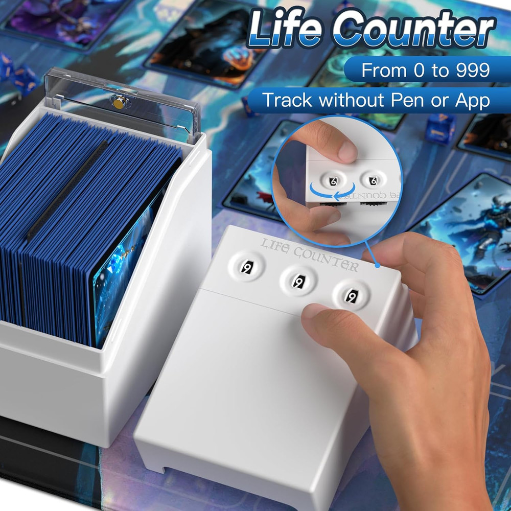 Commander Deck Box with Life Counter, Card Deck Box for Commander Display Holds