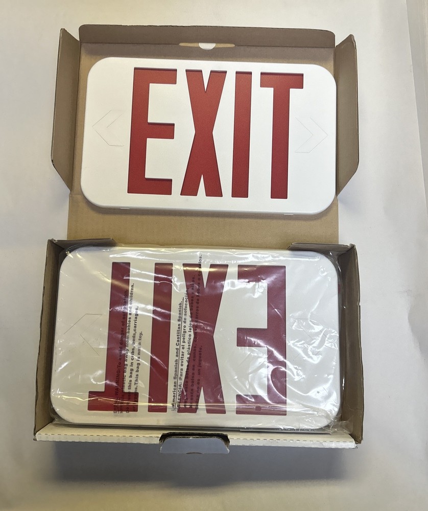 PROGRESS LIGHTING,PE008-30,WHITE LED EXIT SIGN NEW