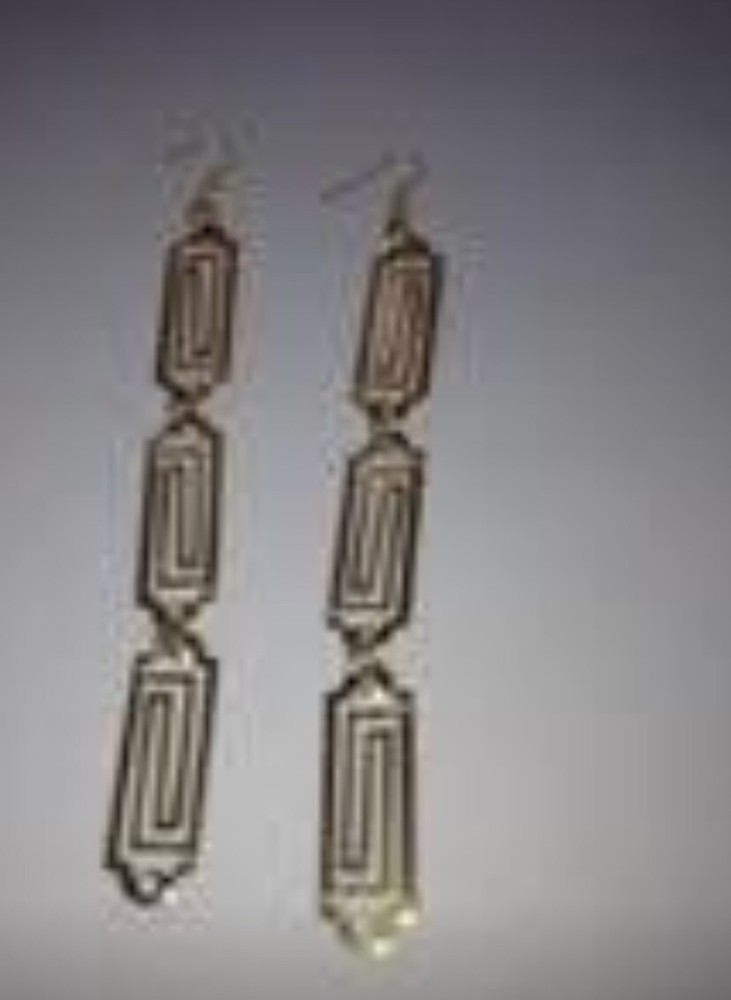 Gold Toned 3 Tier Pierced Earrings Dangle