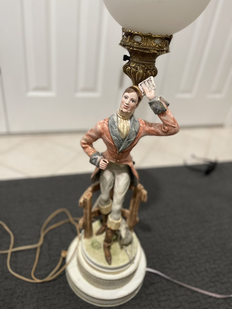 Rare Capodimonte Victorian Globe Lamp