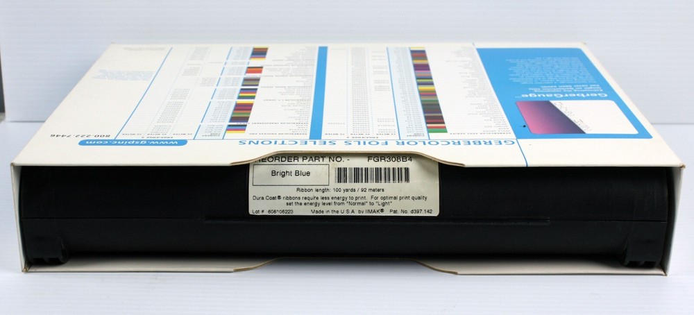 Gerber Edge LE 1 & 2 Thermal Transfer Foil DURACOAT BRIGHT BLUE Used