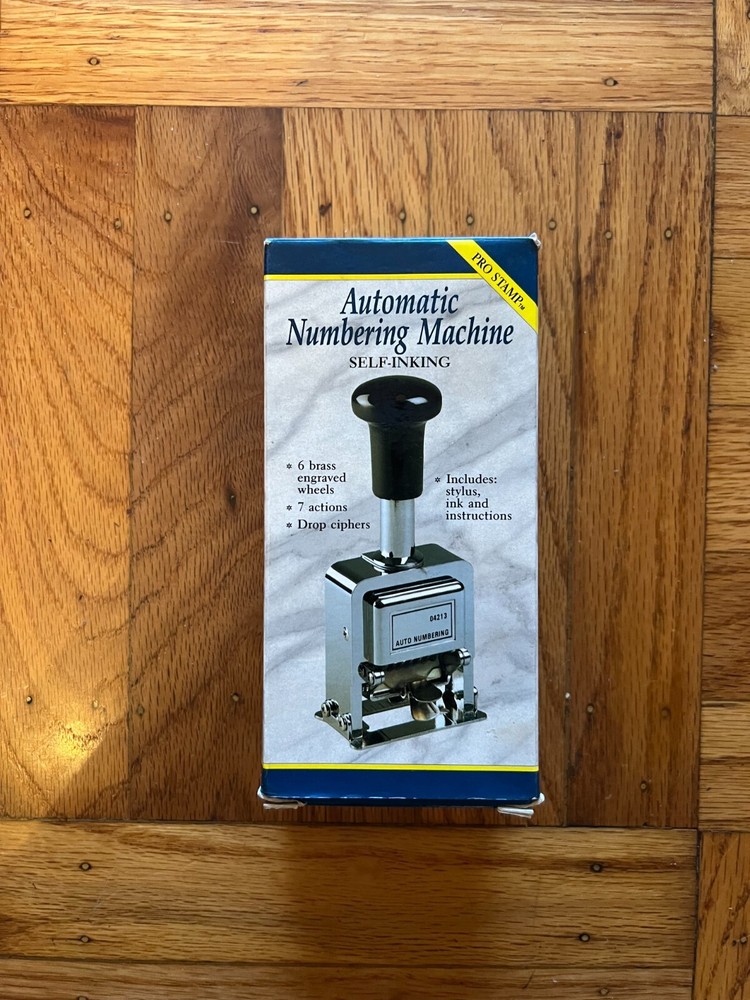 ROGERS AUTOMATIC NUMBERING STAMP MACHINE, SELG INKING, USED