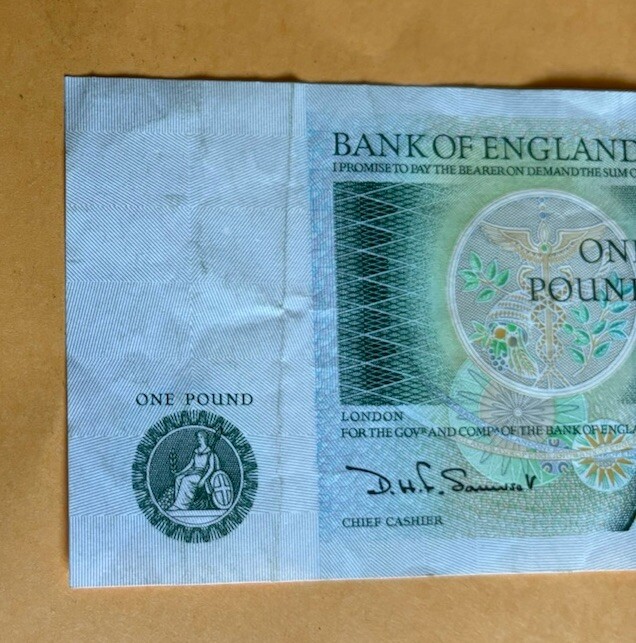 One Pound Bank Of England Note