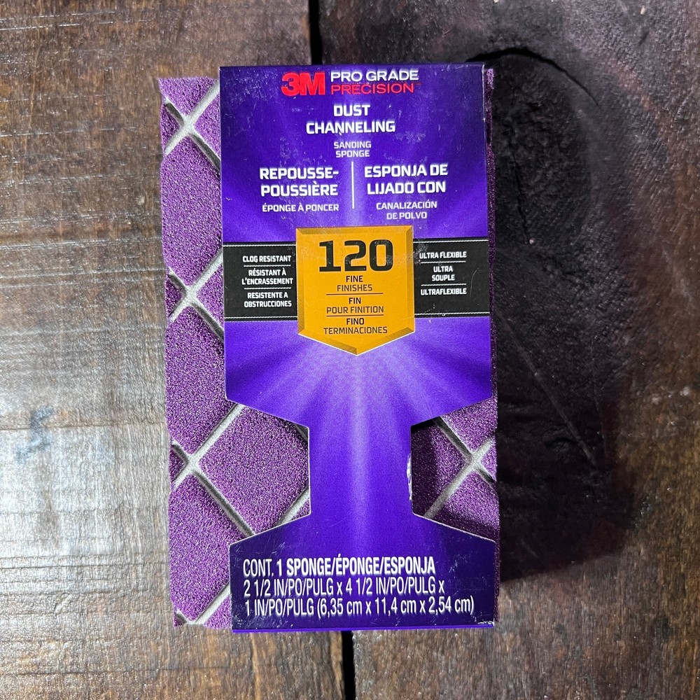 3M 120 Grit Dust Channeling Sanding Sponge