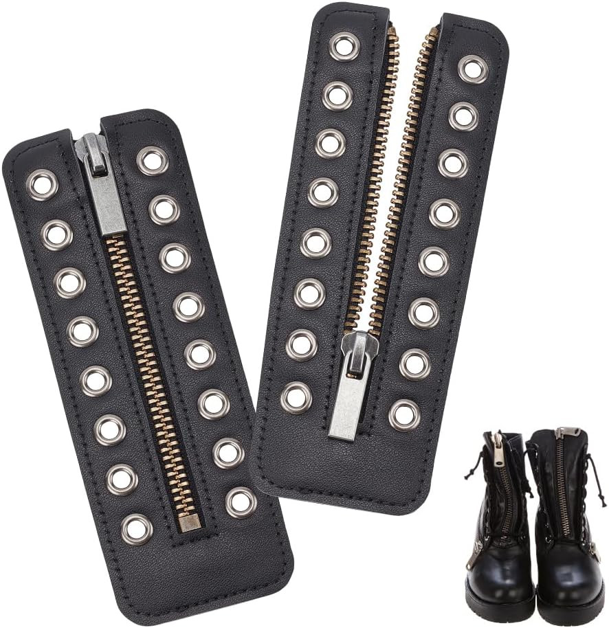 Leather Lace-in Boot Zipper Inserts
