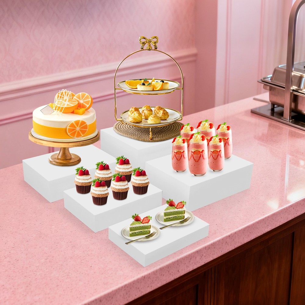 5pcs Acrylic Cupcake Display Stand Multi-purpose Hollow Bottom Nesting Stand