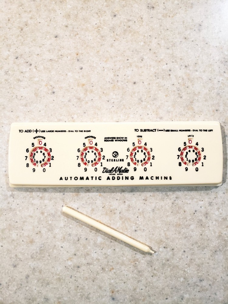 Vintage Adding Machine Sterling Automatic Adding Machine No. 565 With Pick & Box