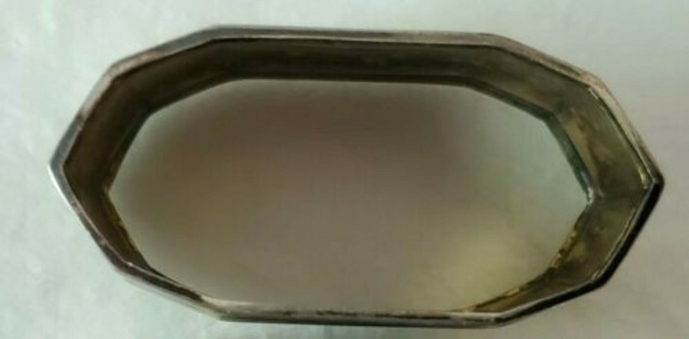 Antique German 835 Silver art deco Napkin Ring "G" initial #2