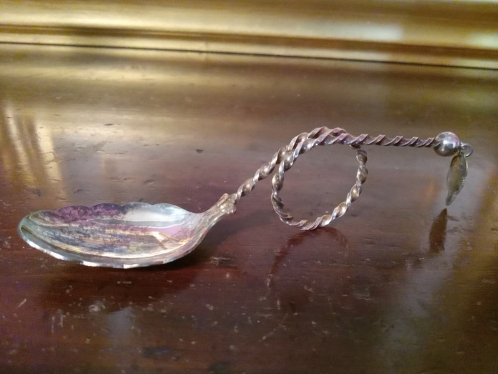 Vintage DAVID ANDERSEN 830 Silver Norwegian Twisted Spoon With Original Box