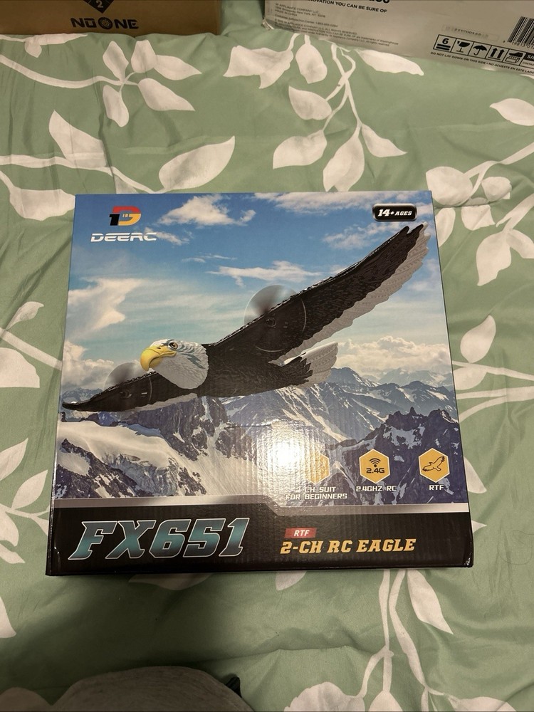 DEERC RC Plane, Remote Control Eagle Plane, RTF Airplane, 2.4GHZ 2CH Flying B...