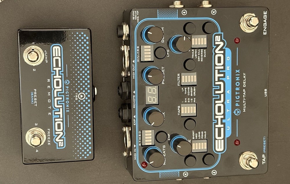 Pigtronix Echolution 2 Ultra Pro Digital Multi-Tap Delay Pedal E2U Guitar/Bass