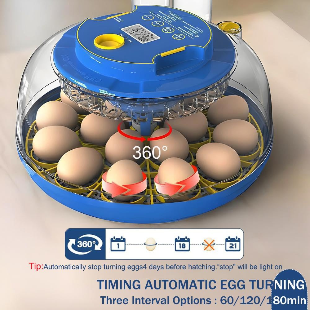 18-Egg Automatic Incubator with Humidity Control for Hatching Various Birds