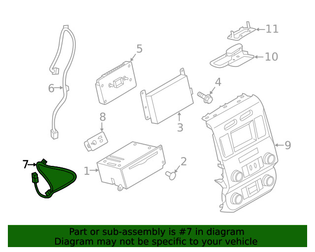 Genuine Ford GPS Navigation System Antenna Cable FL3Z-14D202-B