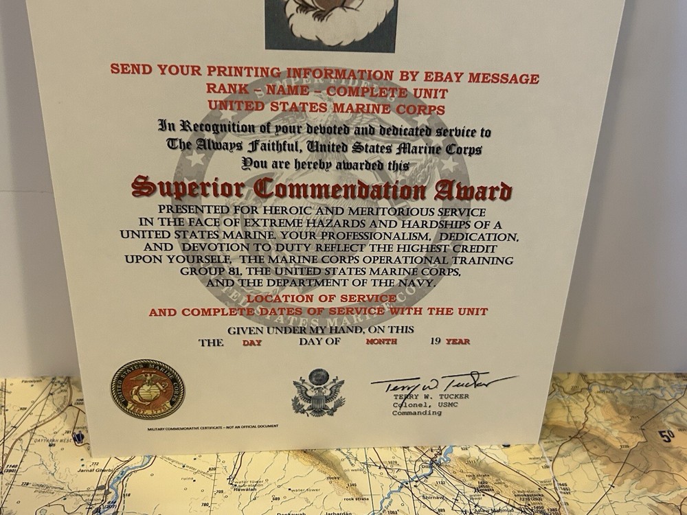 U.S.M.C. / MARINE OPERATIONAL TRAINING GROUP 81 - SUPERIOR COMMENDATION AWARD