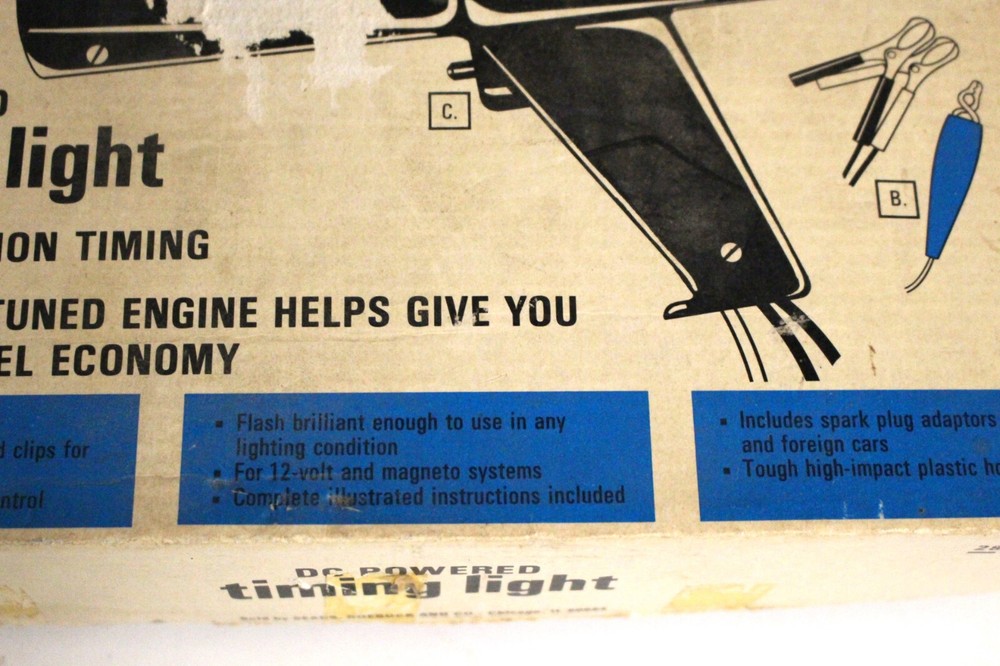 Vintage Sears Dc Powered Inductive Timing Light with Box 28-2158
