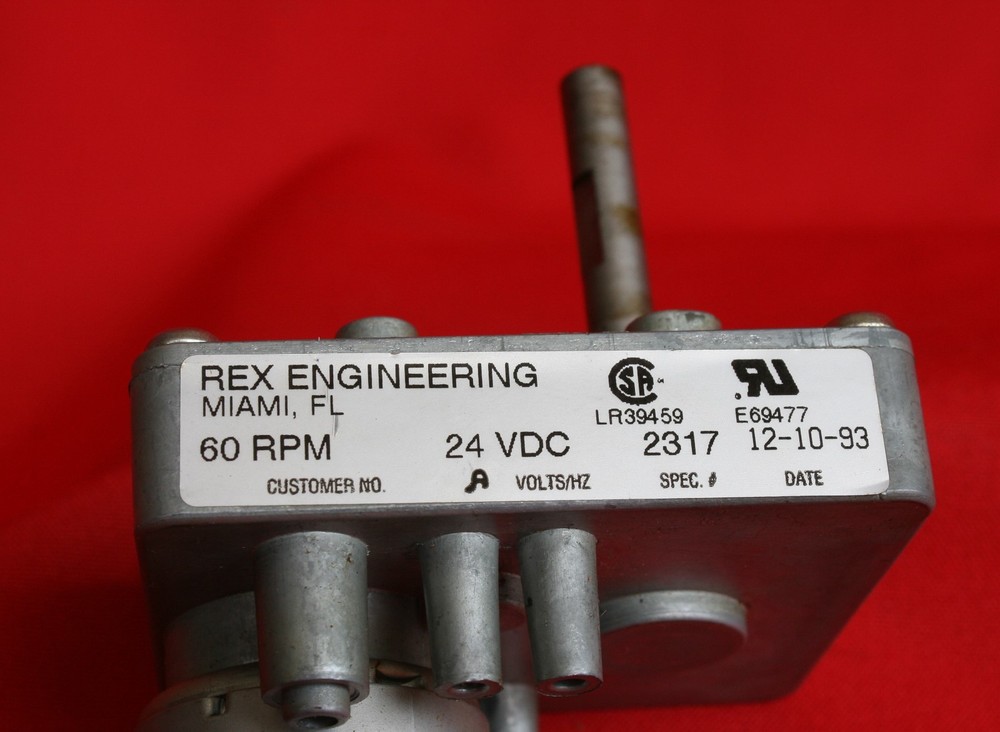REX ENGINEERING MOTOR, 24VDC, SPEC. # 2317