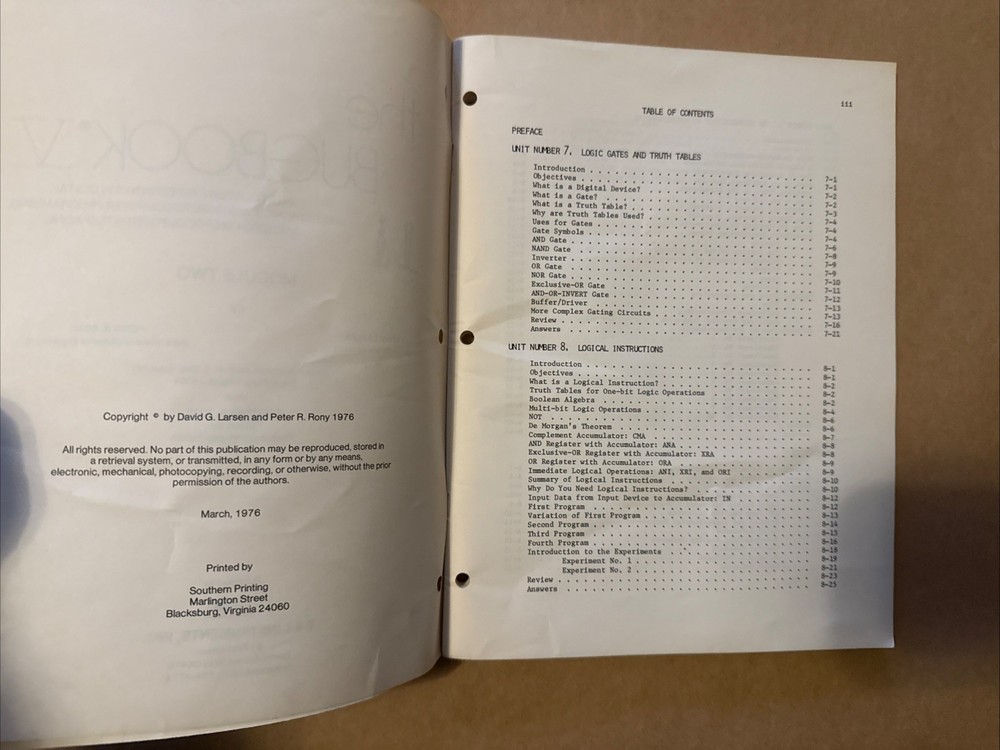 * 1976 The Bugbook V Modules 1 & 2 808a Microcomputer 1st Print