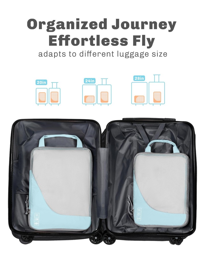 6 Set/ 4 Set/ 2 Set Compression Packing Cubes Travel Essentials Lightweight N...