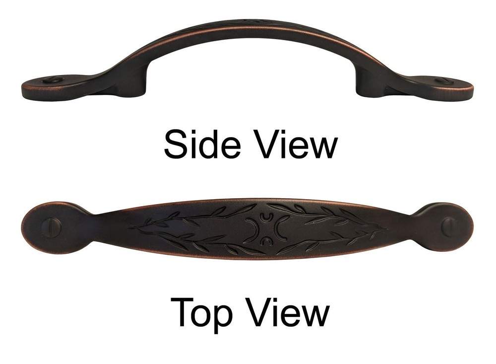 Dark Oil Rubbed Bronze 3" Kitchen Cabinet Bathroom Leaf Pull 8220.76