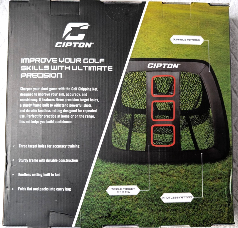 Cipton Golf Chipping Net 26" x 25" Pop-Up Target Training Aid Foldable Bag NEW
