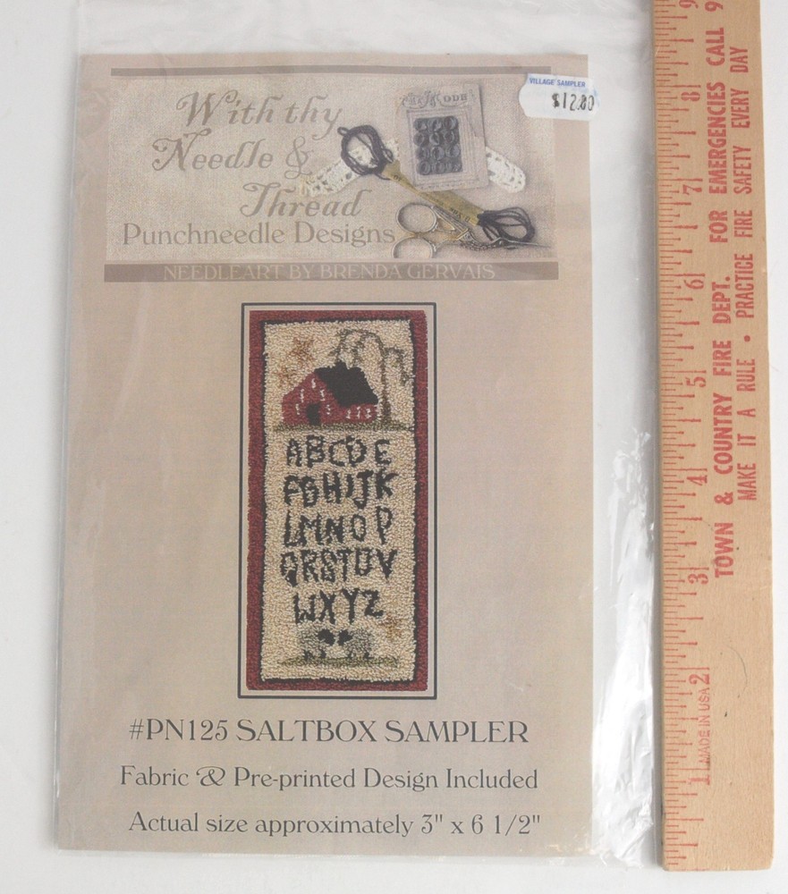 With Thy Needle & Thread Punchneedle Designs Saltbox Sampler #PN125