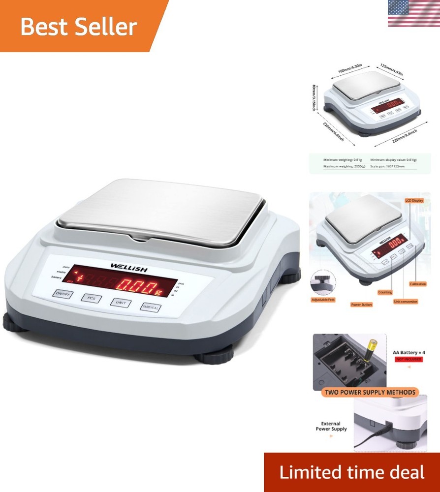 Durable Handheld Digital Scale - 2000g Capacity for Scientific and Culinary Use