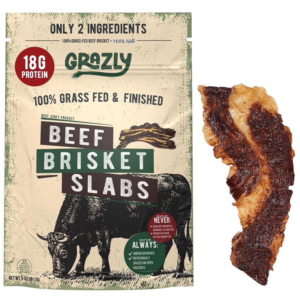 Grass-Fed Beef Brisket Slabs - High-Protein Snack