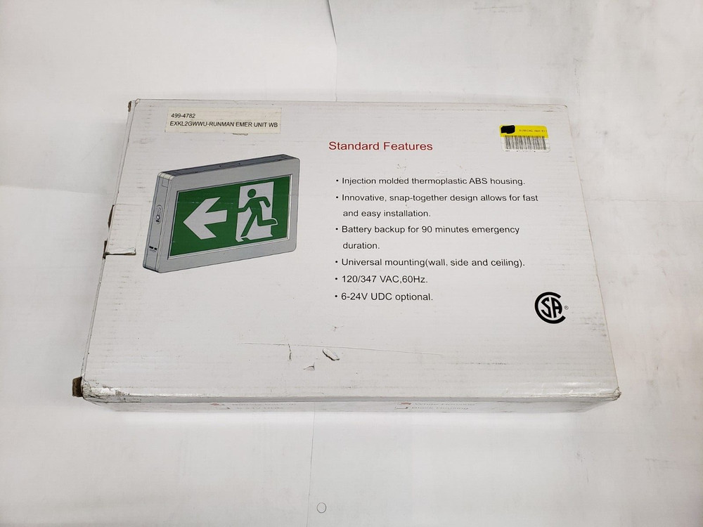 Big Beam EXKL2GWWU-Runman Exit Sign Green Led Double Sided