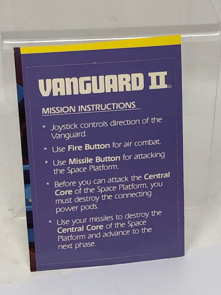 NOS Vanguard II INSTRUCTION DECAL