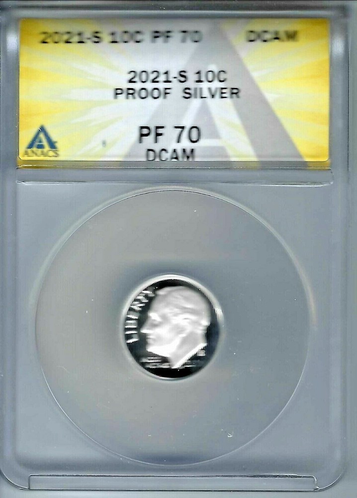 2021-S San Francisco Silver Proof Roosevelt Dime ANACS PF 70!