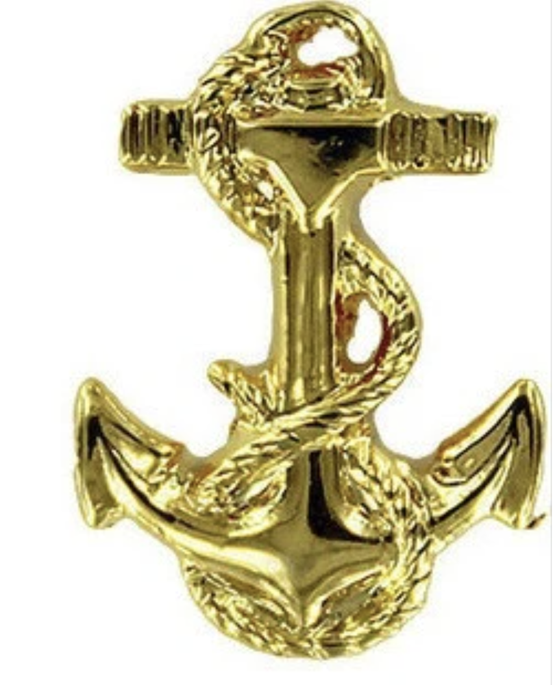GENUINE U.S. NAVY COLLAR DEVICE: MIDSHIPMAN THIRD CLASS