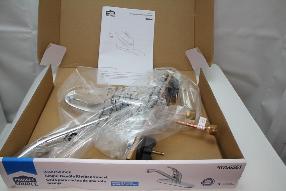 Project Source Wakebridge Single Handle Kitchen Faucet Chrome 0756561 #91b