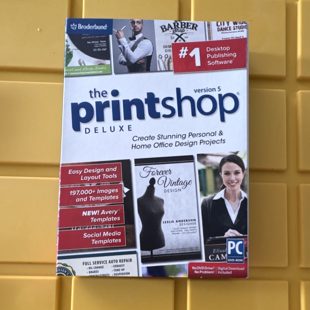 Broderbund Print Shop Deluxe Version 5 Desktop Publishing Software DVD Windows