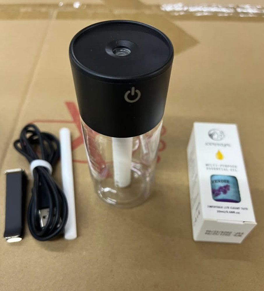 Car Air Humidifier Diffuser w/ Essential Oil – USB Mini Mist, Aromatherapy Kit