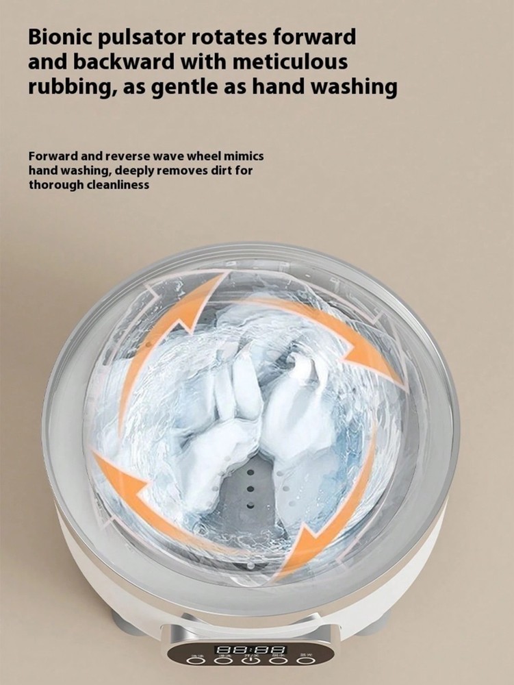 Portable Washing Machine Mini Washer with USB/DC Power & Battery White Compact