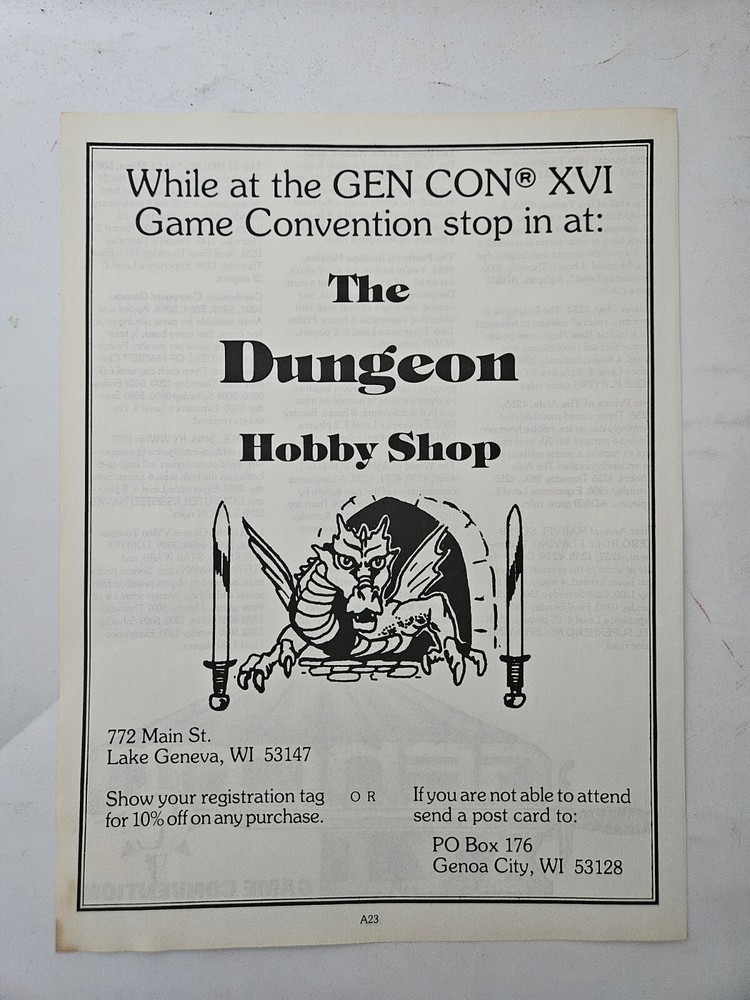 Gen Con XVI Dungeons And Dragons Print Ad