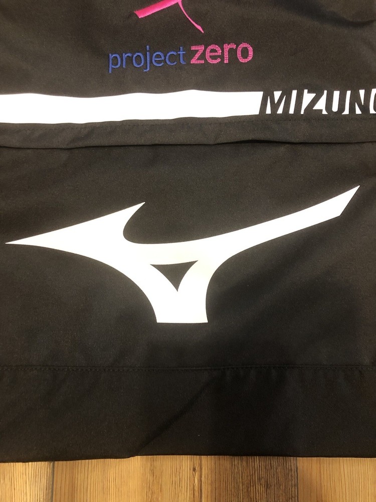 Mizuno Black Project Zero Drawstring Drawback Bag Gym Softball Baseball