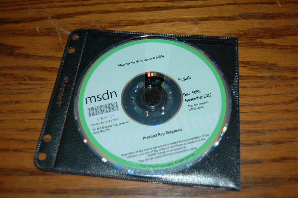 Microsoft MSDN Windows 8 (x64) November 2012 Disc 5085 Engish