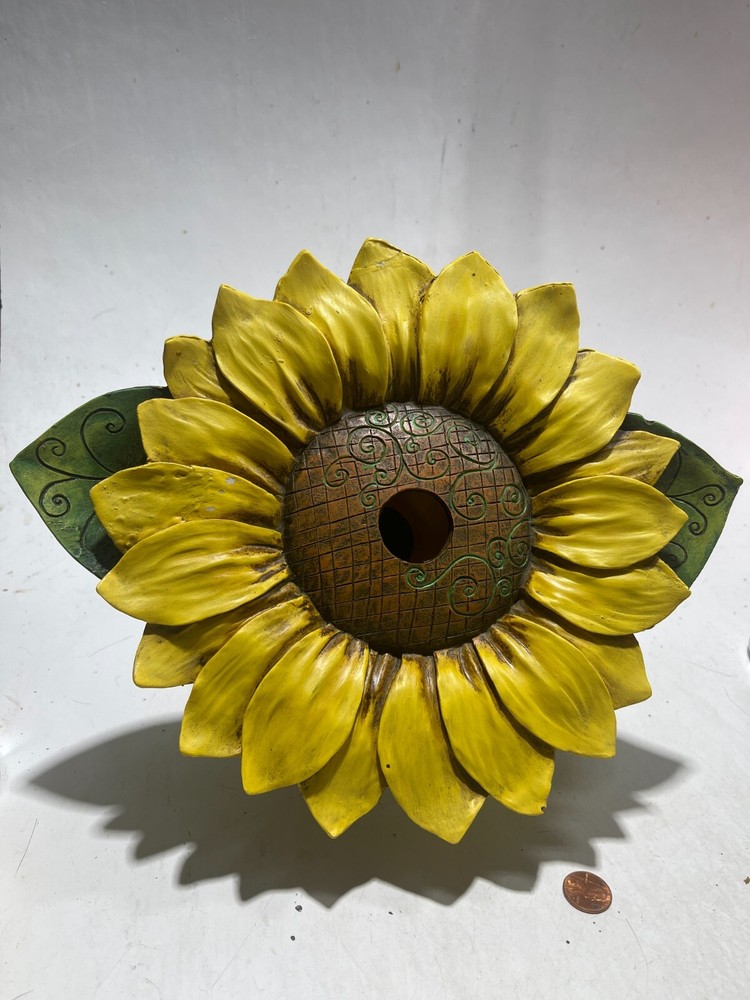 Resin Made Decorative Sunflower Bird House