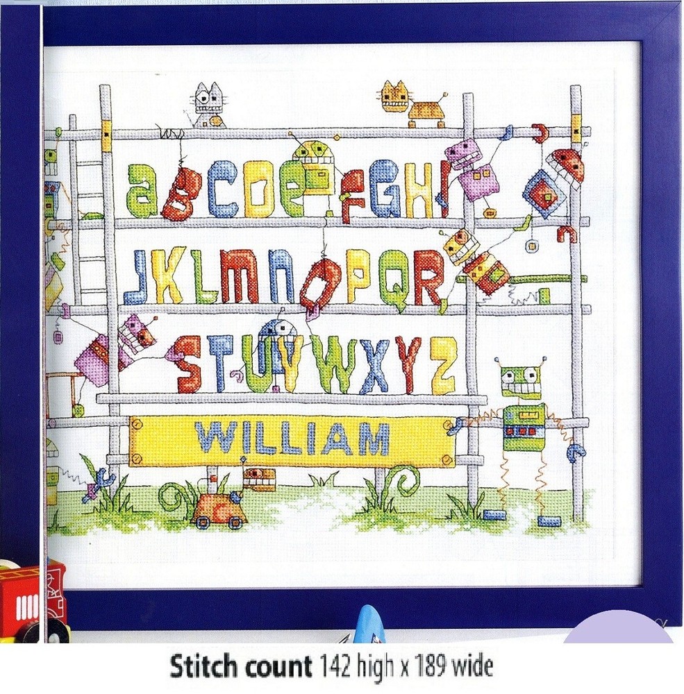 ROBOT ABC    CROSS STITCH PATTERN  ONLY  - ALS  RQ