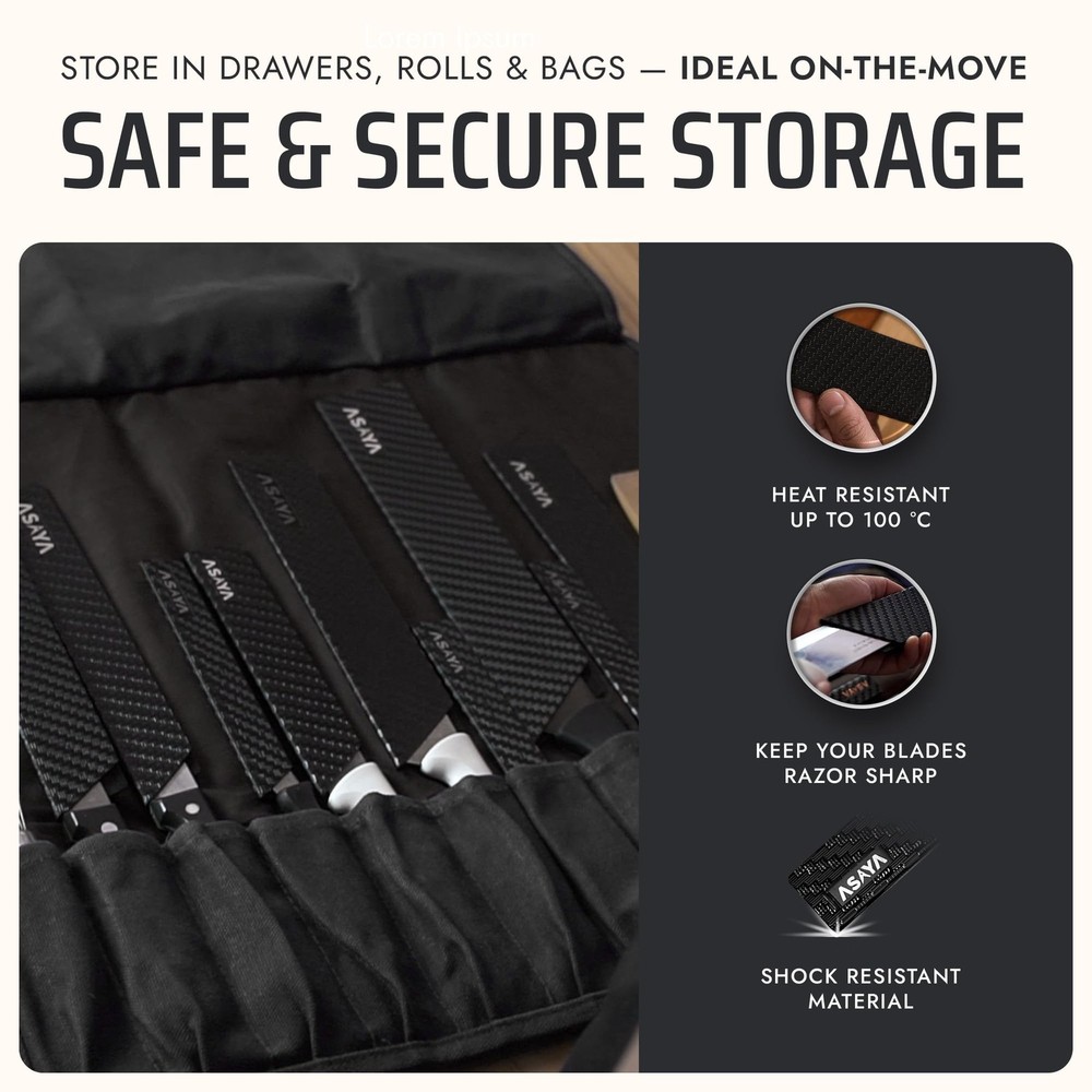 Professional Chef Edge Guards – 4 Piece Universal Covers - Extra Strength ABS...