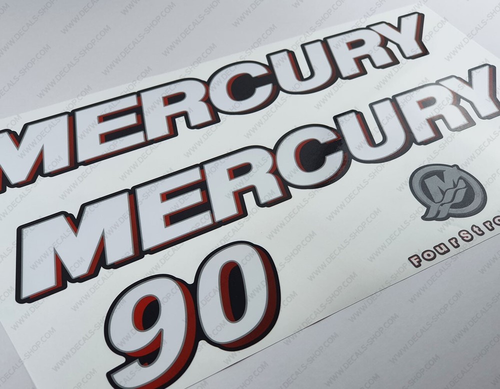 Mercury 90 hp 4-Stroke EFI outboard engine decals sticker set