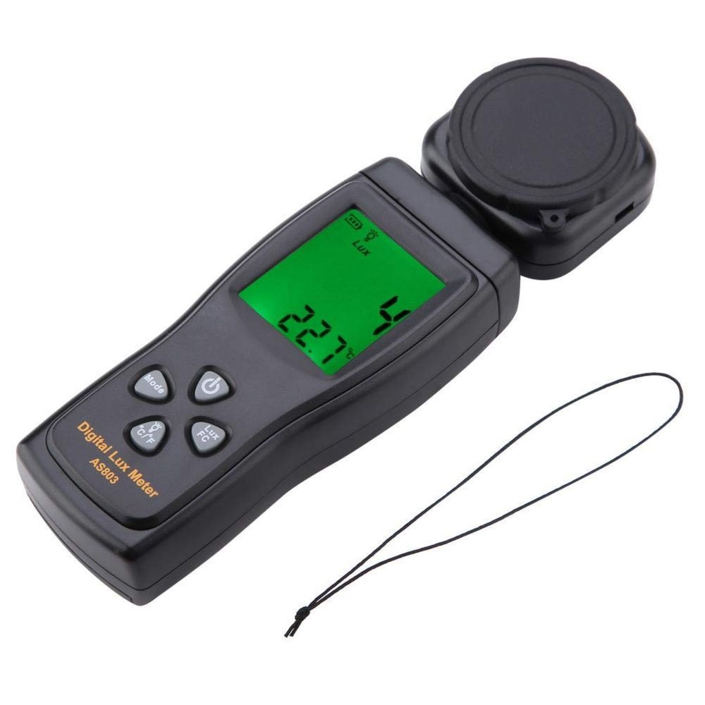 Portable 200K Lux Range Illuminance Meter W/ 180° Adjustable Sensor&Backlight