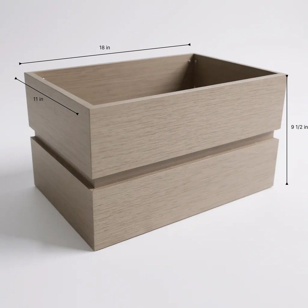 Rectangular Grey Brown Terrace Balcony Planter, Aluminum w/ Drainage