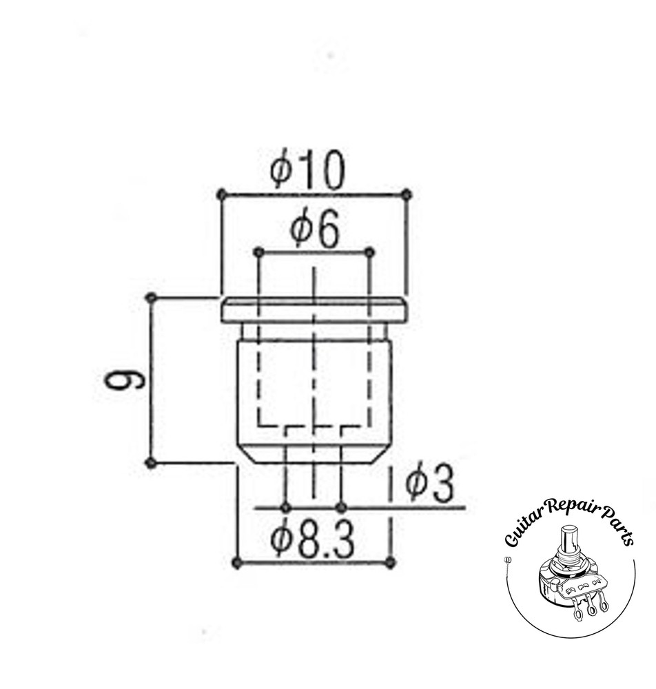 Gotoh String-Thru Rear-Mount Ferrules For Guitar (6 pcs) - Chrome