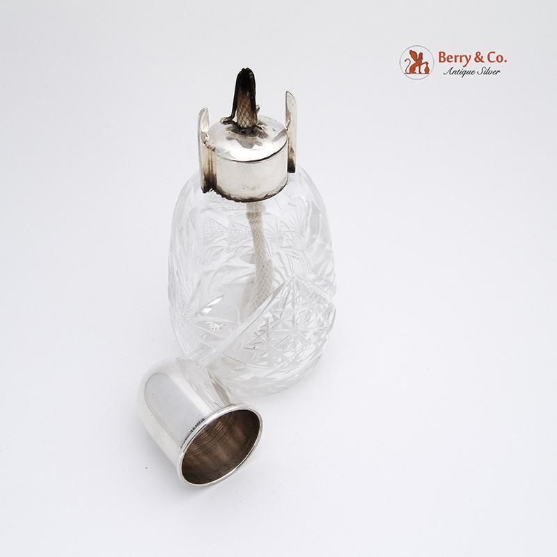 Lighter Large Cigar Lamp 800 Silver Cut Crystal 1930 Germany