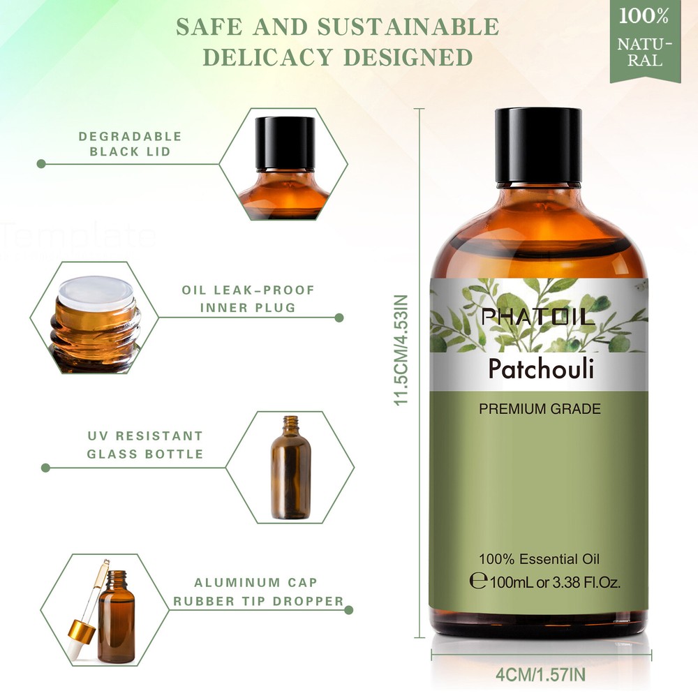 Patchouli Essential Oils 10/30/100ml Pure and Natural Aromatherapy Diffuser Oil