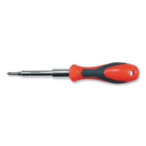 CRESCENT CMBD7P 7-in-1 Screwdriver 8.66" Red/Black Interchangeable Bits