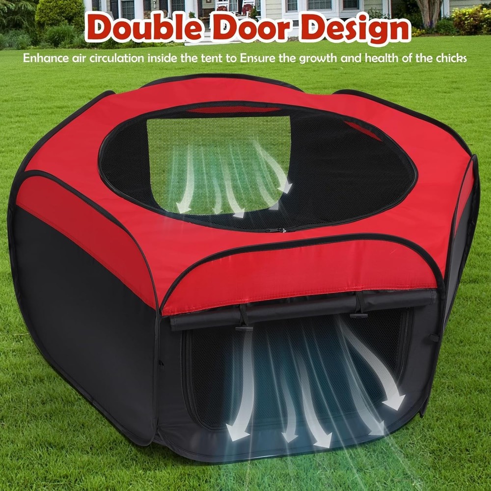 Chicken Brooder Box Double Door Playpen, Baby Chick Duck Quail Starter Kit, 1...