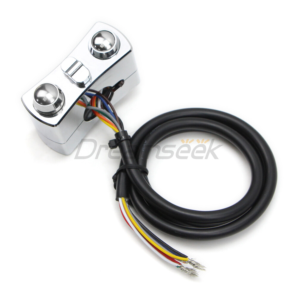 1'' Handlebar Control Switch Button Horn Turn Signal Universal for Harley Chrome